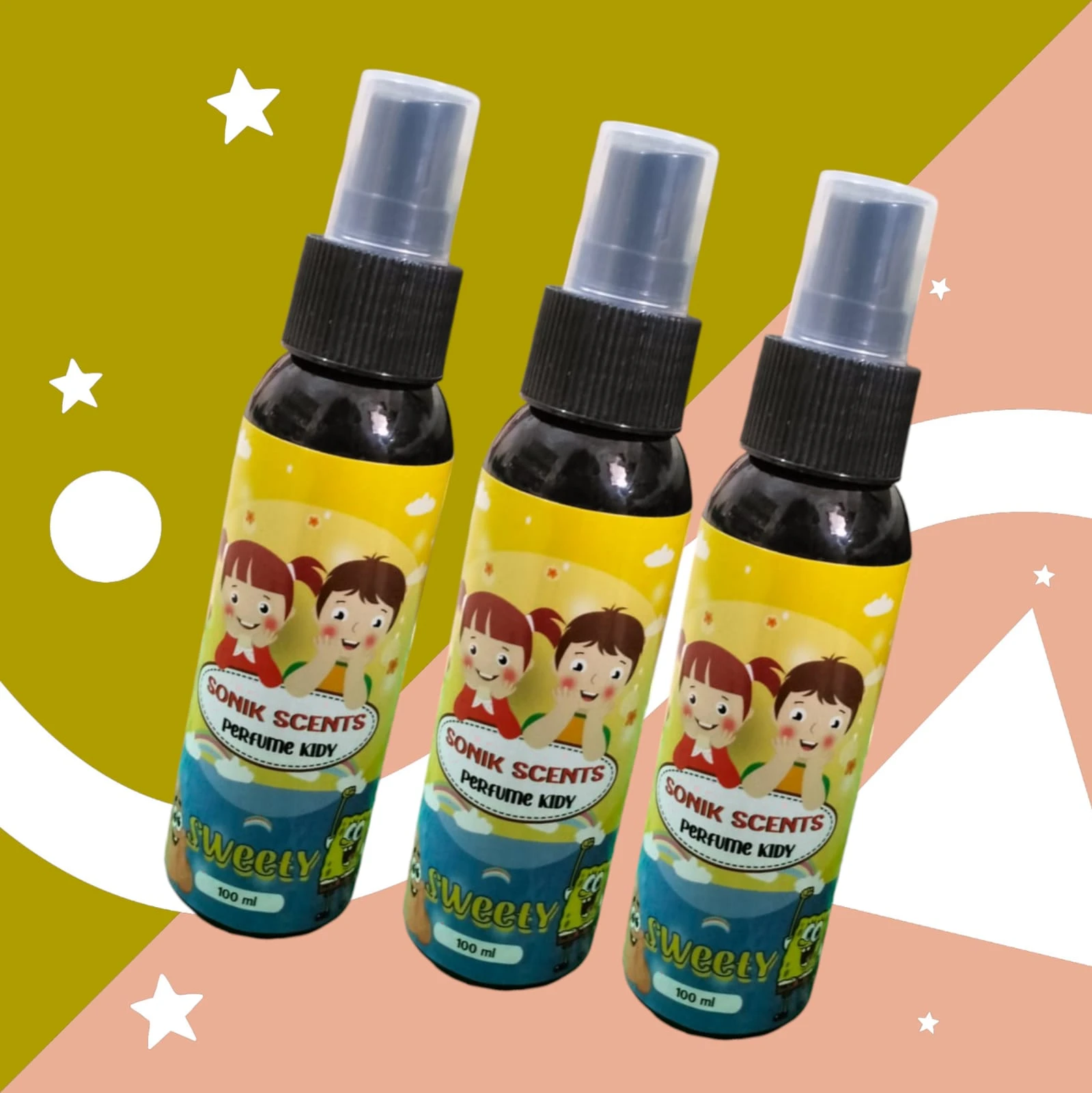 paket hemat 2 pcs parfum kidy sonik scents sweety non alkohol BPOM 100ml